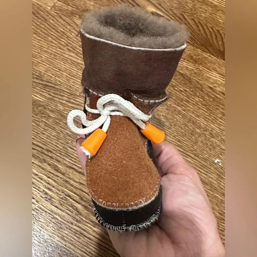 Baby Faux Suede Soft Sole Booties Brown Black Cozy Winter Newborn